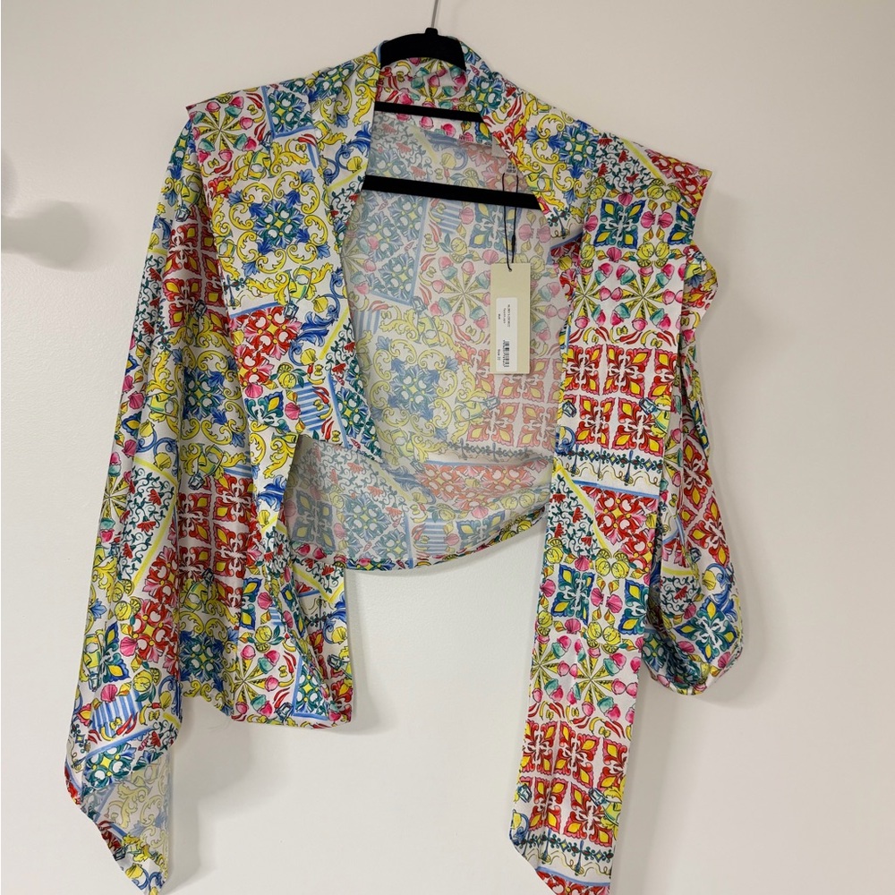 Never Fully Dressed Colorful Tile Print Cropped skirt US 18 NWT